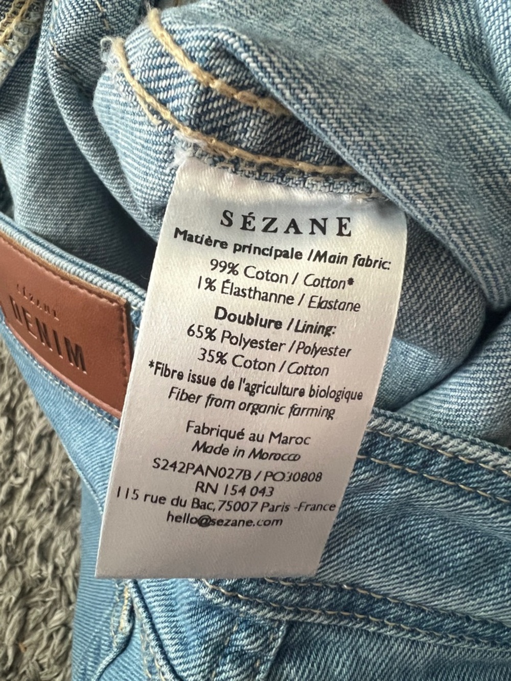 Sezane Light Wash Wide Leg Jeans size 30 - Picture 10 of 12